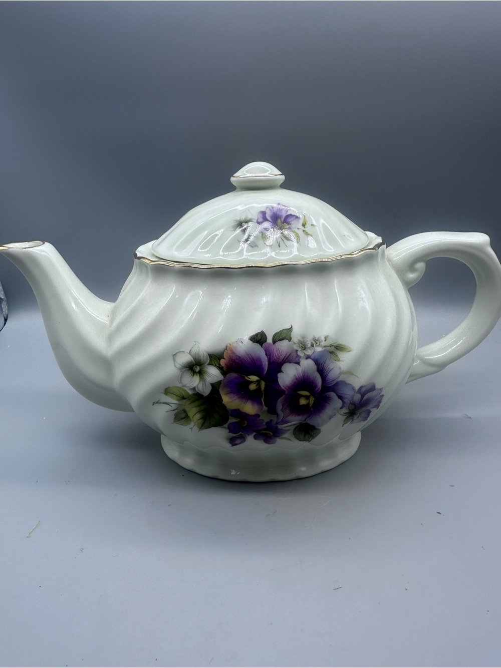 Porcelain Creamer with Purple Floral Detail